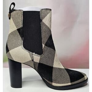 Lauren Ralph Lauren Women's Mylah Booties 11 Black / White Buffalo Check  NWB